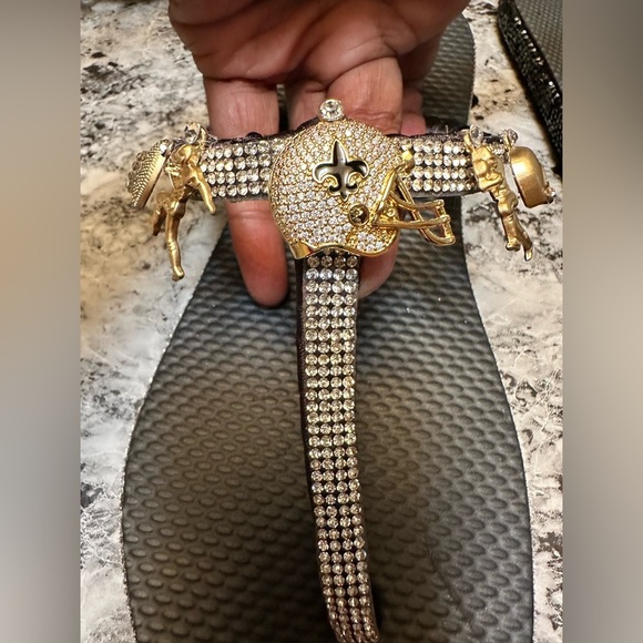 Saints Custom Designer Flip Flops - Picture 3 of 3